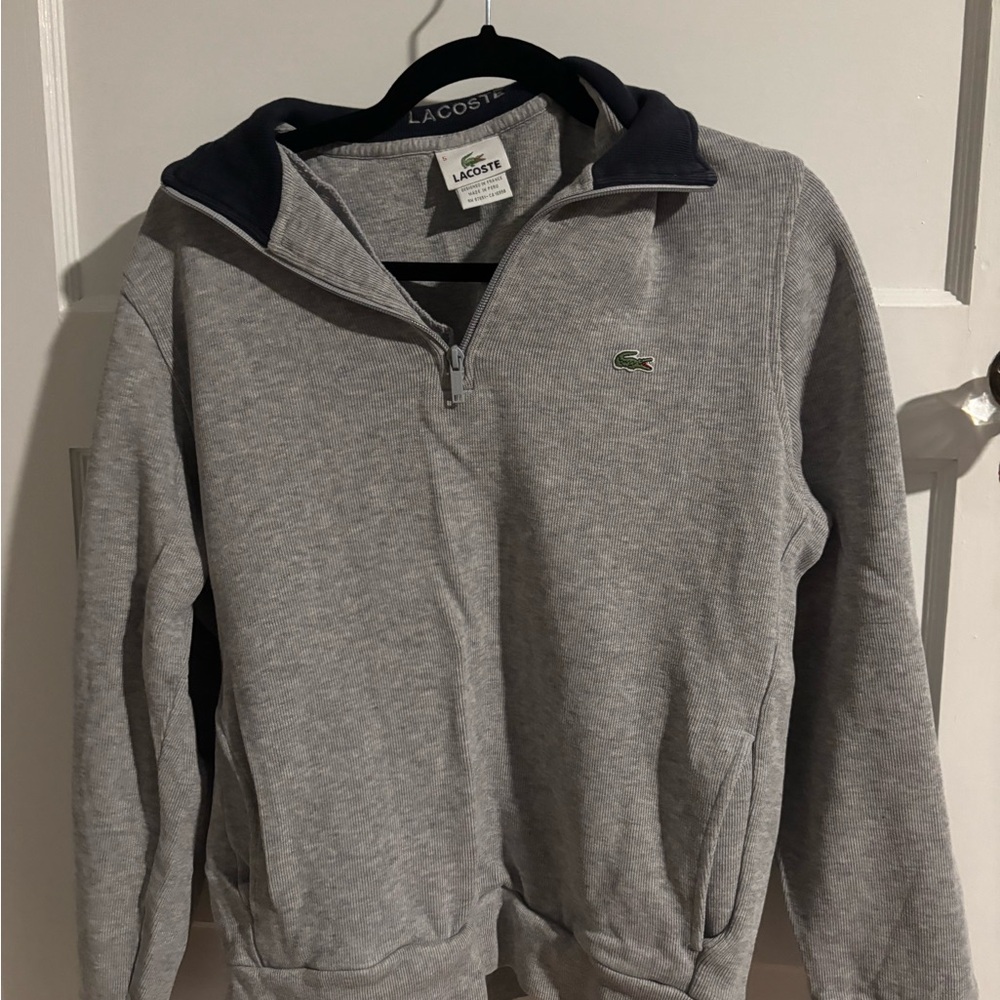Lacoste Men's Zip-Up Gray Sweater